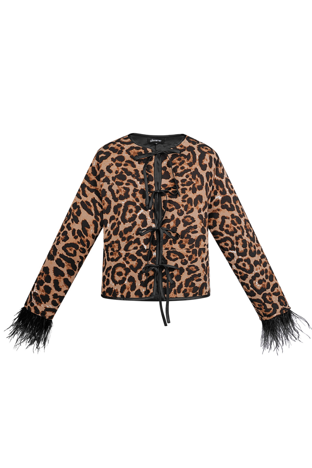 Veste Femme En Polyester Imprimé Léopard Détail Franges