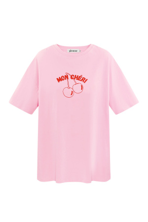 Coton T-Shirt Femme Oversized Imprimé Mon Cheri h5