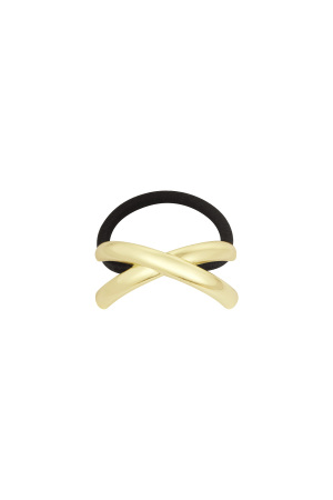 Élastique À Cheveux Croisé Chic - Doré h5 