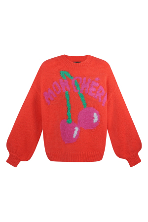 Pull En Maille Nylon Femme Oversized Graphique Cerise Mon Cheri h5 