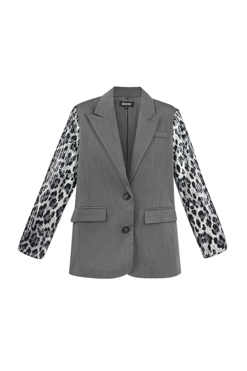 Ensemble De Costume Femme En Polyester Blazer À Manches Imprimé Léopard Paillettes 