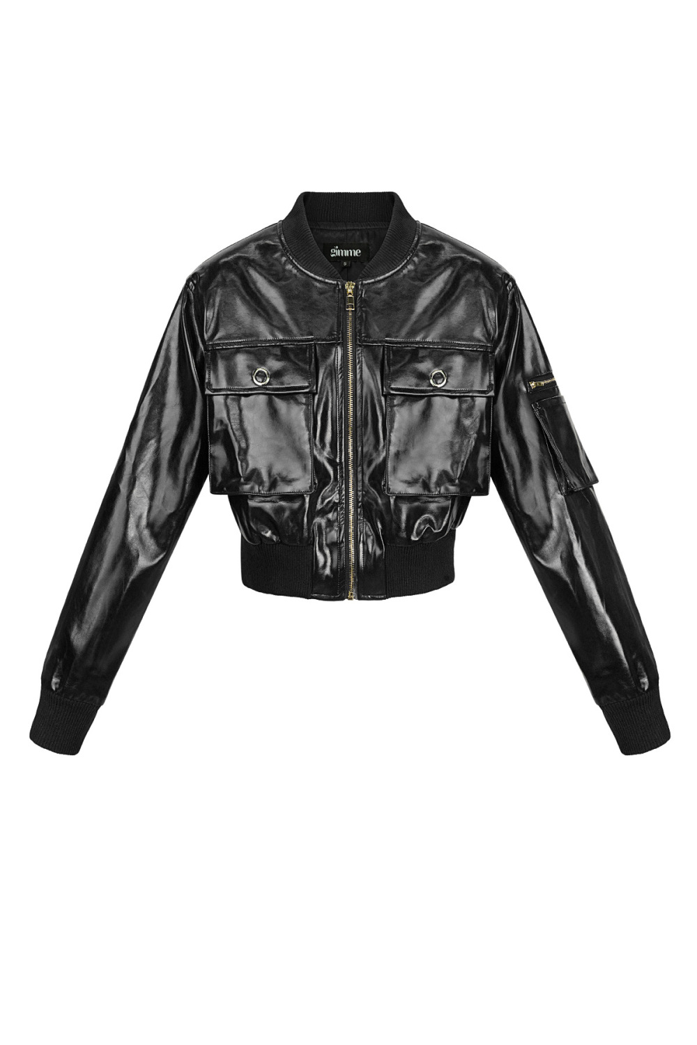 Veste Bomber Courte Femme En Pu Style Sportif 