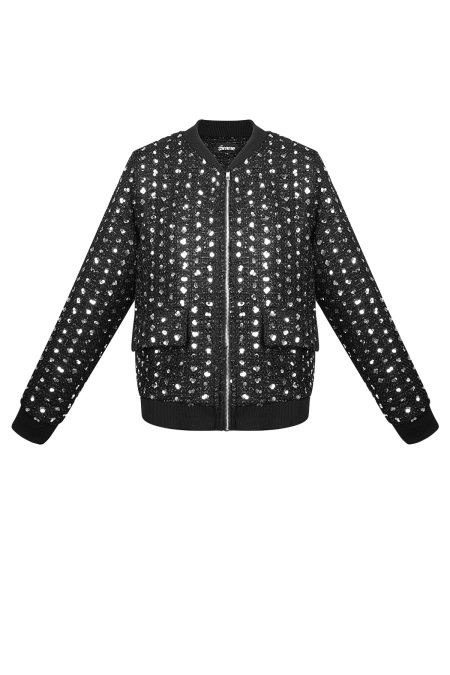 Veste Bomber Femme en Polyester Texture Pailletée 2