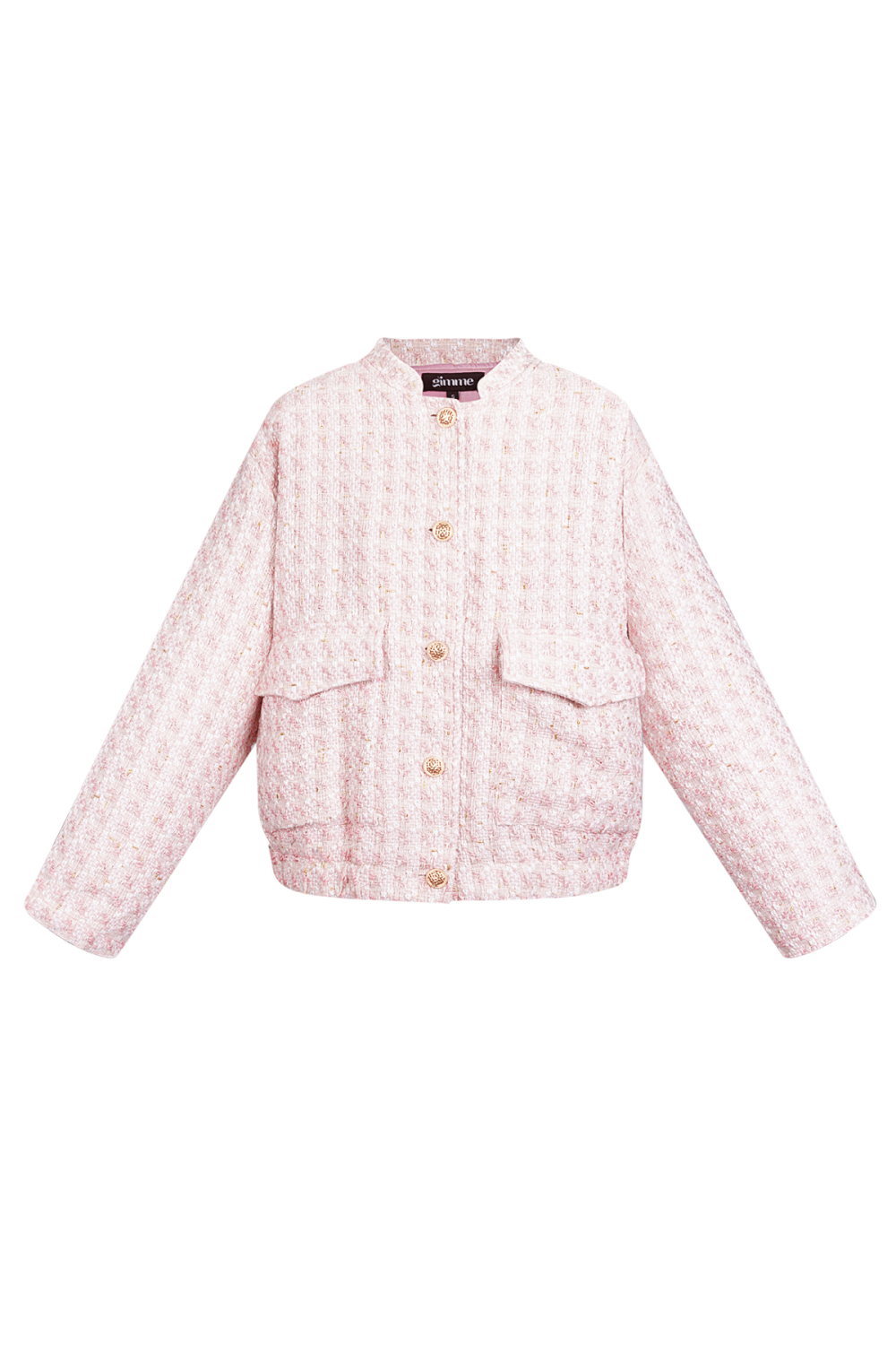 Veste En Polyester Pour Femme Style Tweed Fermeture À Boutons Classique 