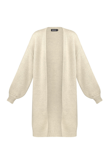 Cardigan Tricot Nylon Femme Longue Coupe Oversized Ouverture Avant 2