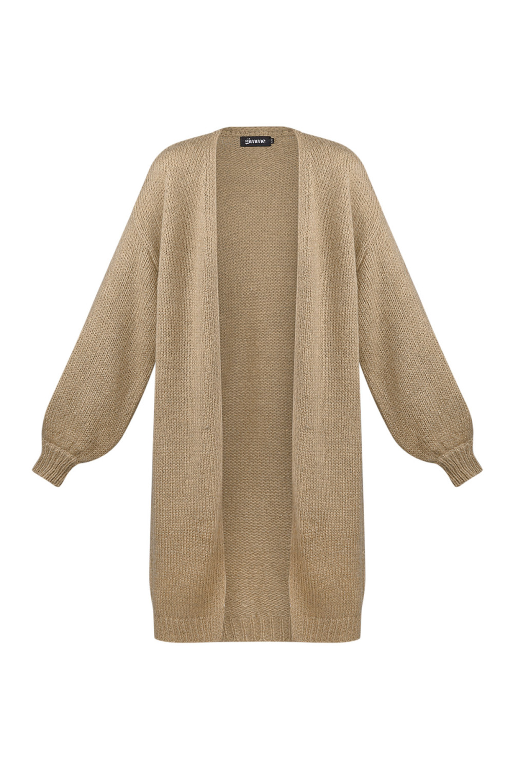 Cardigan Tricot Nylon Femme Longue Coupe Oversized Ouverture Avant 