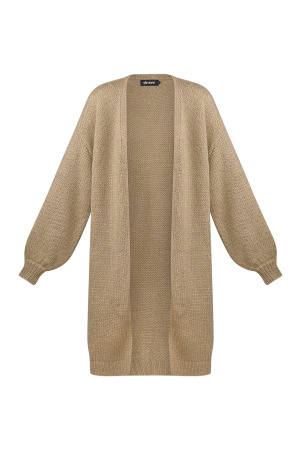 Cardigan Tricot Nylon Femme Longue Coupe Oversized Ouverture Avant h5 