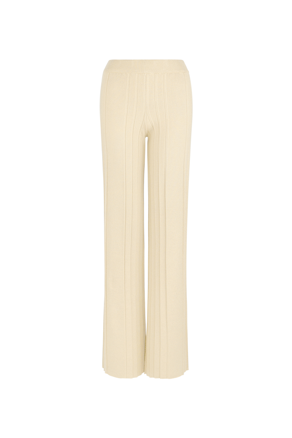 Pantalon Large Femme En Nylon Côtelé Élastique 