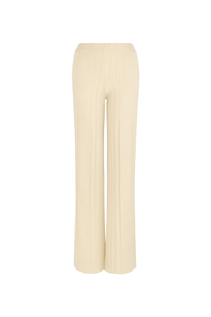 Pantalon Large Femme En Nylon Côtelé Élastique h5 