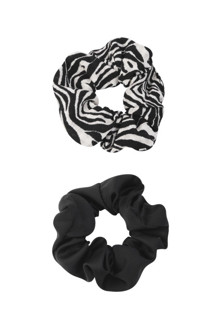 Duo de chouchous zèbre obscurité - Noir et blanc