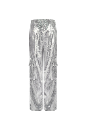 Tissu Paillettes Femmes Pantalon Droit Élégant h5 Image2