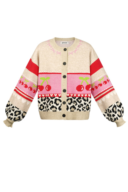 Cardigan Tricoté Femme Automne/Hiver Bloc de Couleurs Mignon 2