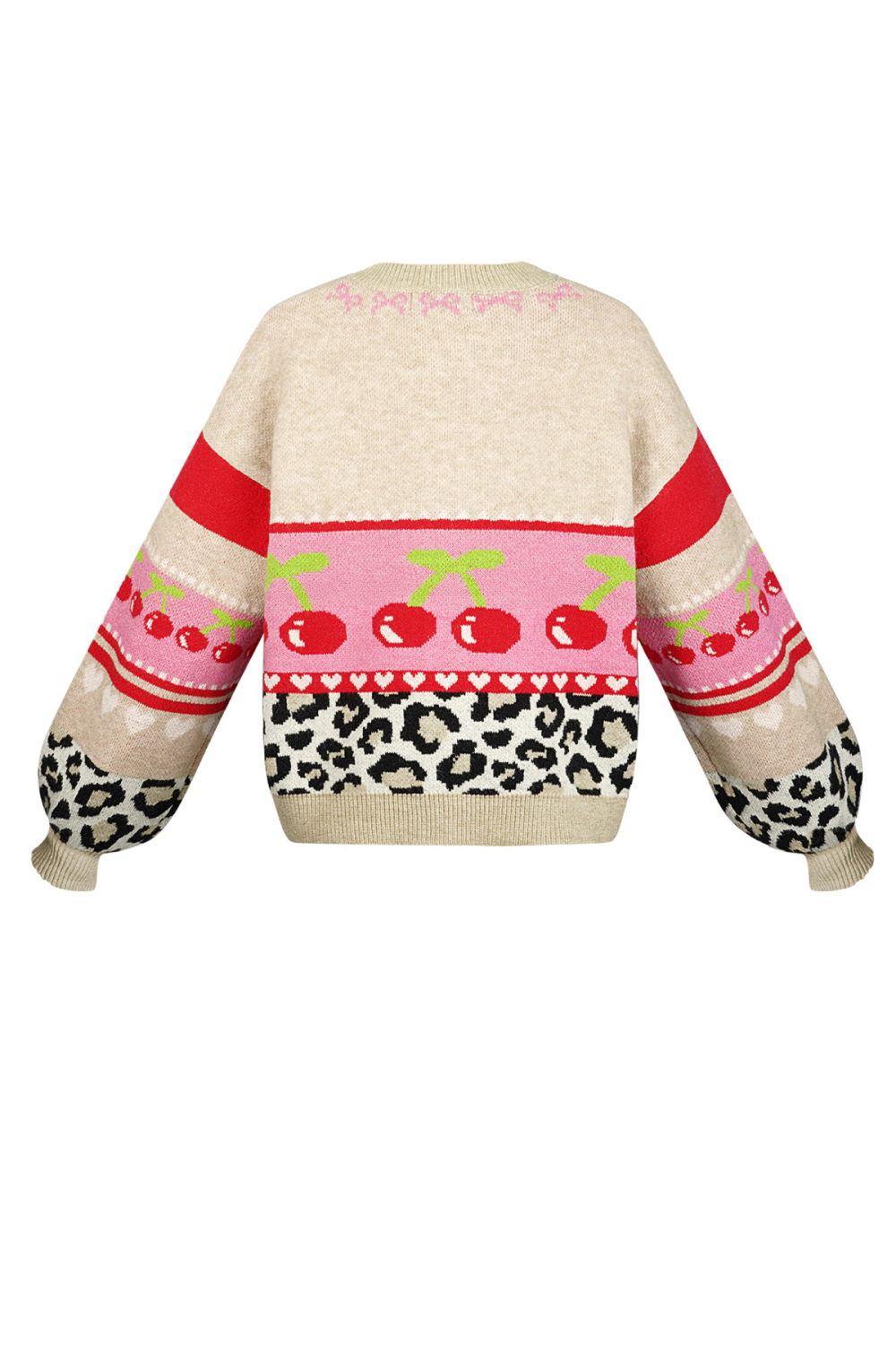Cardigan Tricoté Femme Automne/Hiver Bloc De Couleurs Mignon Image2