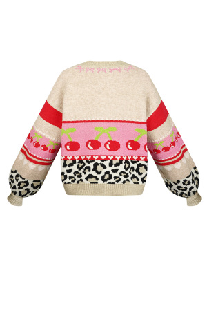 Cardigan Tricoté Femme Automne/Hiver Bloc De Couleurs Mignon h5 Image2