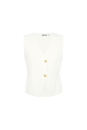 Cardigan Tricot Viscose Femme Sans Manches Col V Boutonnage Avant h5 
