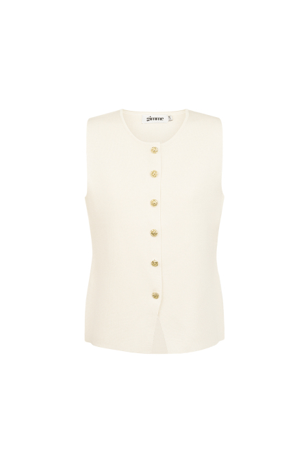 Viscose Femme Gilet Tricot Sans Manches Fermeture à Boutons Design 2