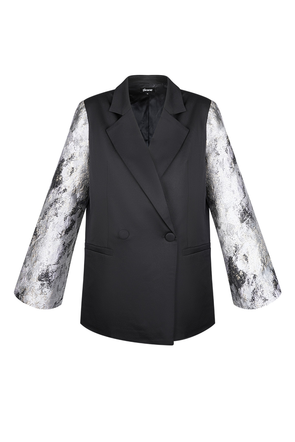 Ensemble De Costume Femme En Polyester À Double Boutonnage Manches Contrastantes Motif 