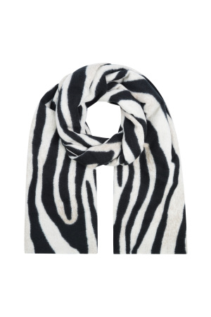Foulard Imprimé Zèbre - Noir Et Blanc h5 