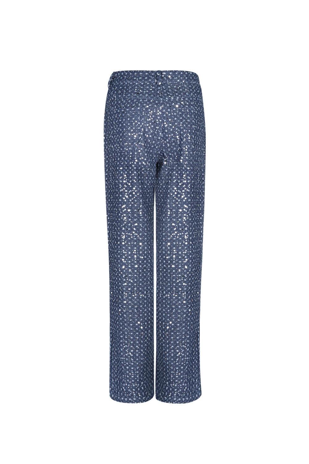 Denim Tissé Pantalon Droit Femme Casual Paillettes Image7