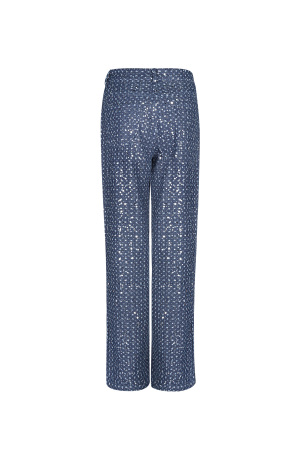 Denim Tissé Pantalon Droit Femme Casual Paillettes h5 Image7
