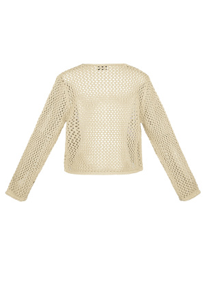 Cardigan Tricoté Polyester Femme Devant Ouvert Motif Crochet h5 Image8