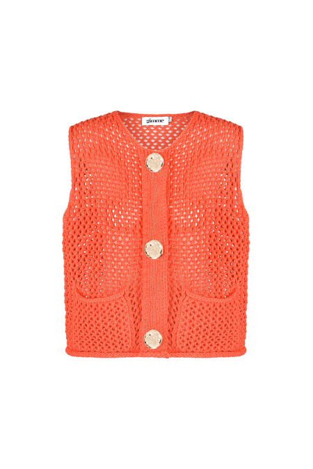 Pull En Maille Polyester Femme Gilet À Motif ajouré 2