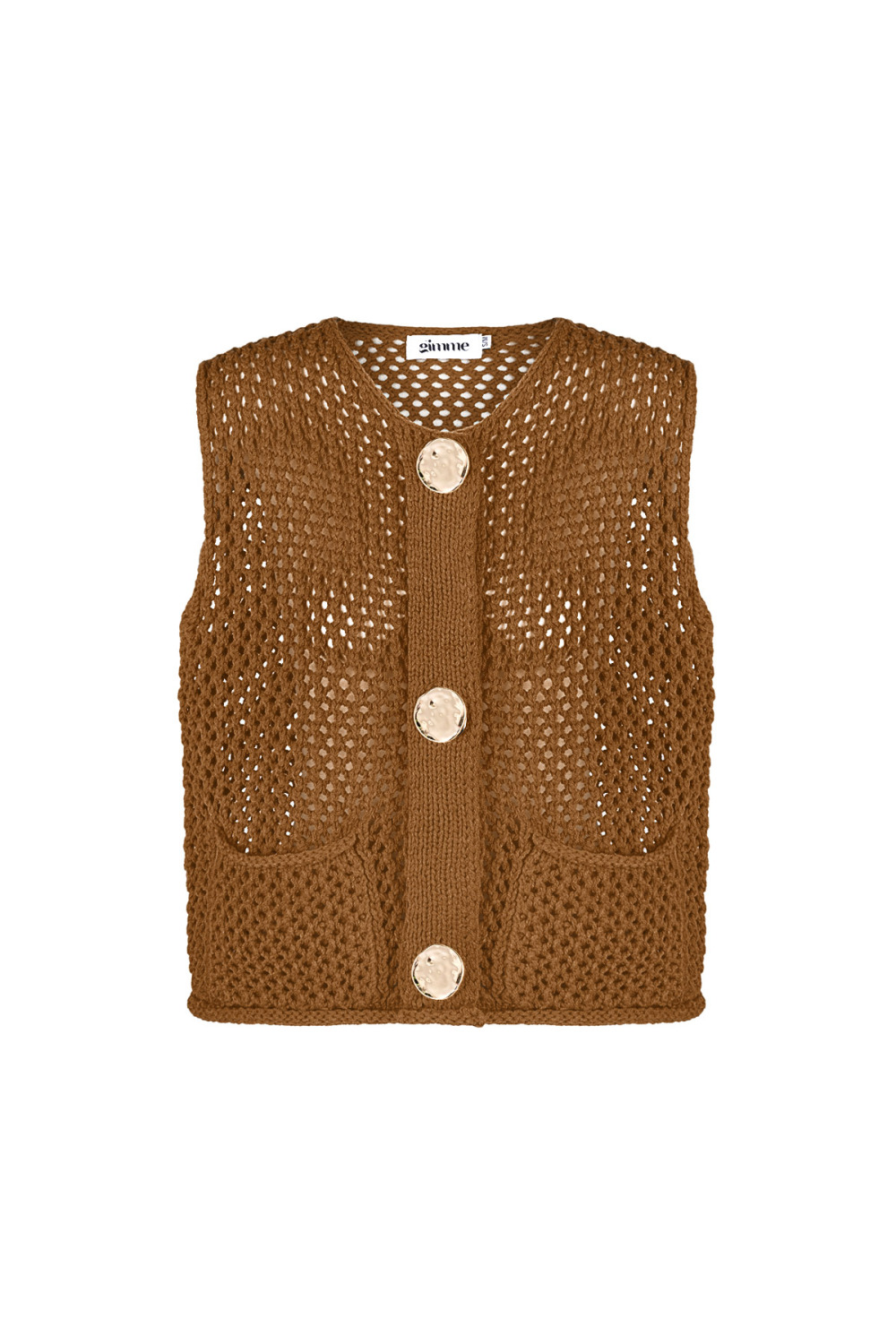 Pull En Maille Polyester Femme Gilet À Motif Ajouré 