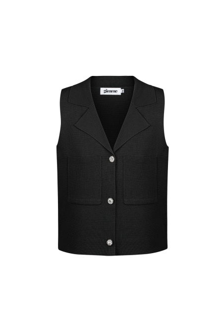 Top sans manches en viscose pour femme col en V boutonné 2