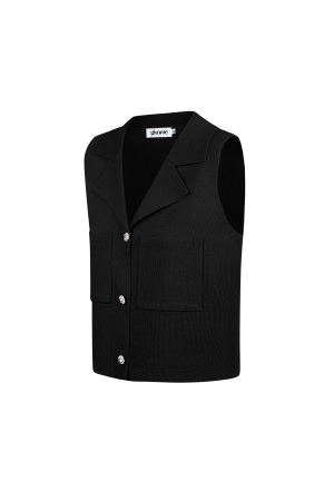 Top Sans Manches En Viscose Pour Femme Col En V Boutonné h5 Image2