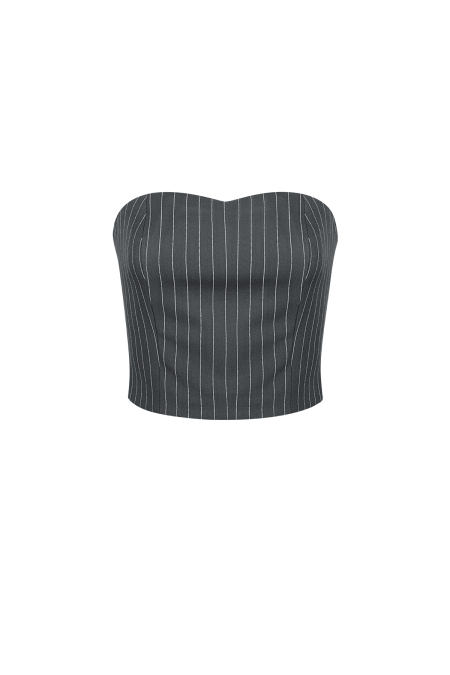 Top Sans Manches Femme en Polyester Conception Structurée à Rayures Fines 2