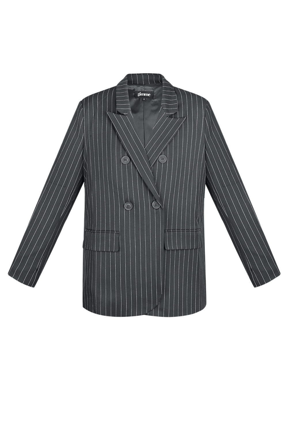 Ensemble Costume Femme Polyester Double Boutonnage Rayures Fines 
