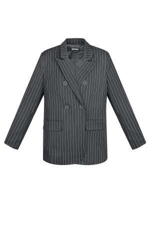 Ensemble Costume Femme Polyester Double Boutonnage Rayures Fines h5 