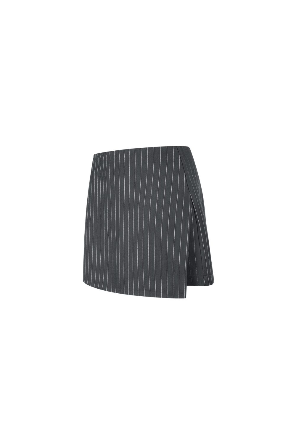 Jupe Courte À Pinces Haute Taille Pour Femme, Rayures Fines Noires Et Blanches Image6