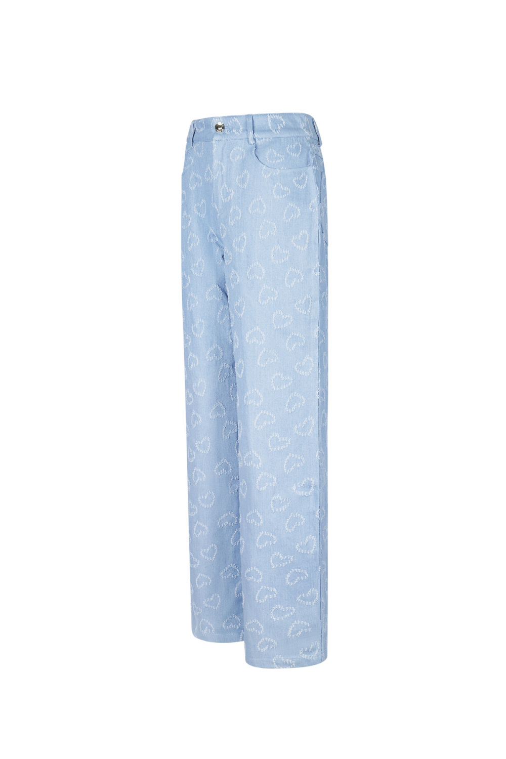 Cotton Woven Femme Pantalon Droit Casual Motif Cœur h5Image4