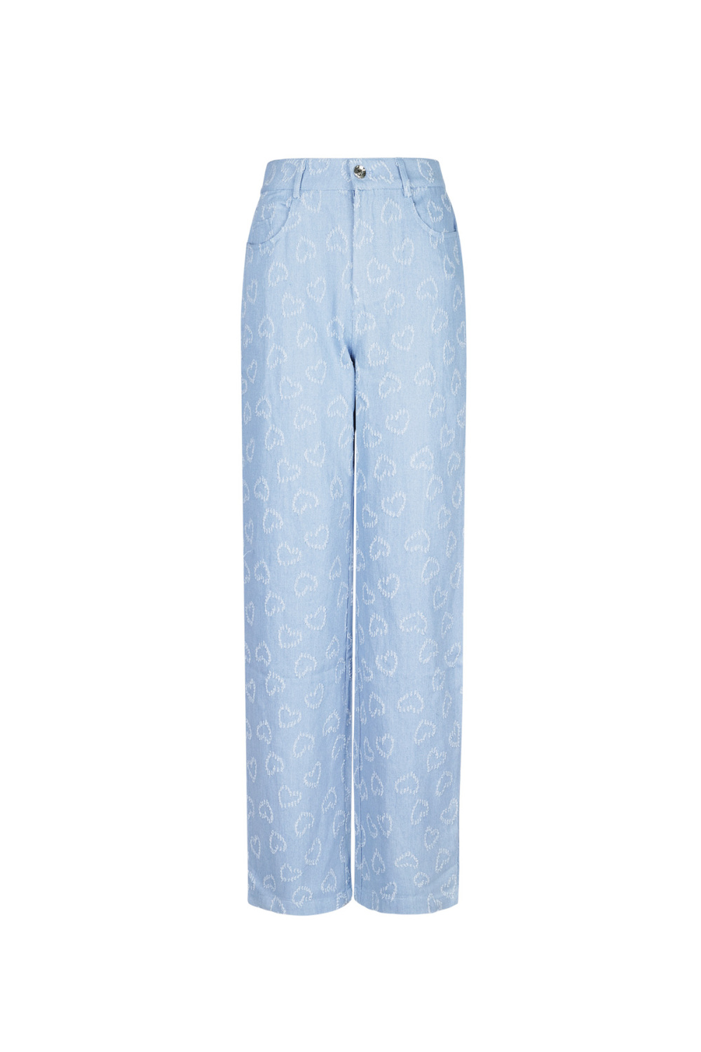 Cotton Woven Femme Pantalon Droit Casual Motif Cœur