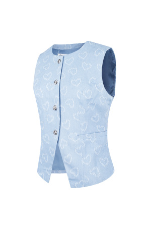 Coton Haut Sans Manches Femme Motif Cœur Fermeture À Boutons h5 Image4