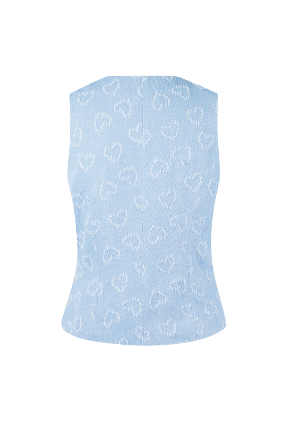Coton Haut Sans Manches Femme Motif Cœur Fermeture À Boutons h5Image8