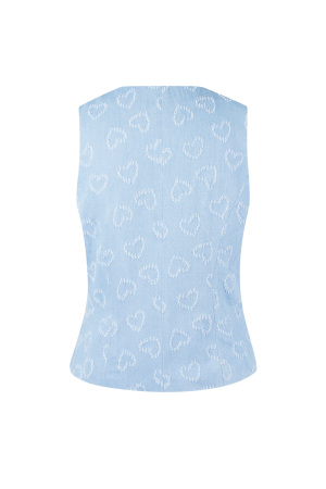 Coton Haut Sans Manches Femme Motif Cœur Fermeture À Boutons h5 Image8