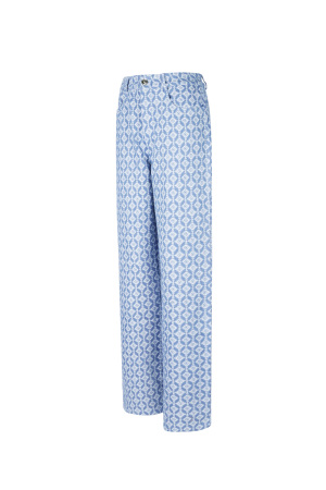 Cotton Woven Femme Pantalon Droit Motif Géométrique h5 Image4