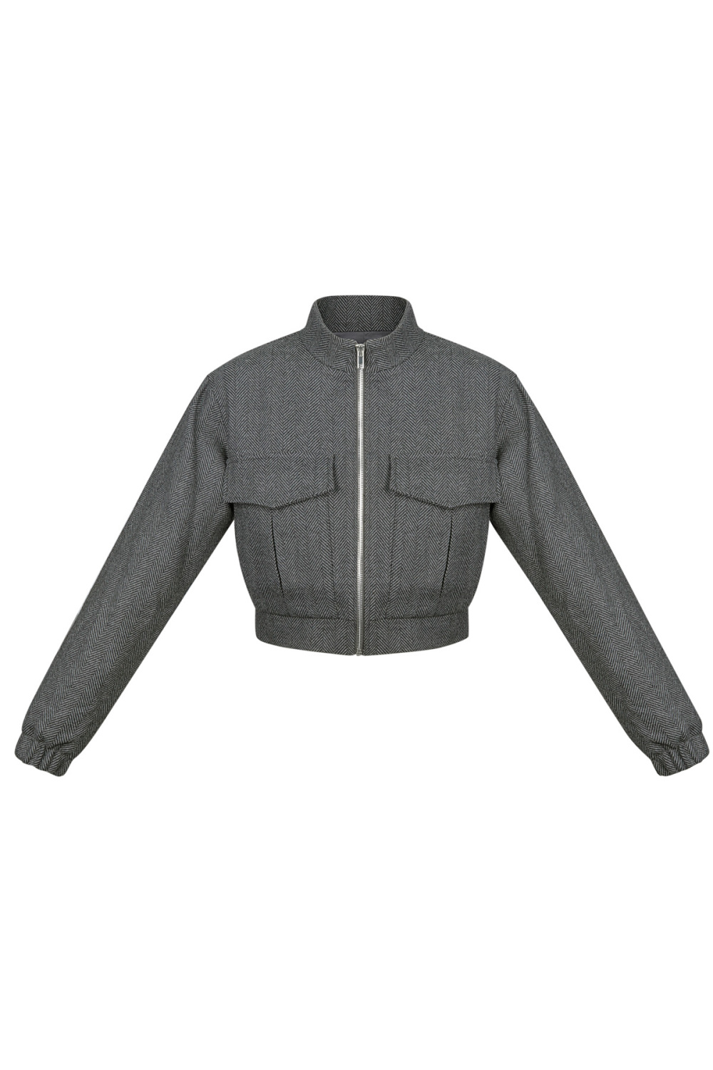 Veste Courte Femme En Polyester Style Utilitaire Fermeture Éclair Avant 
