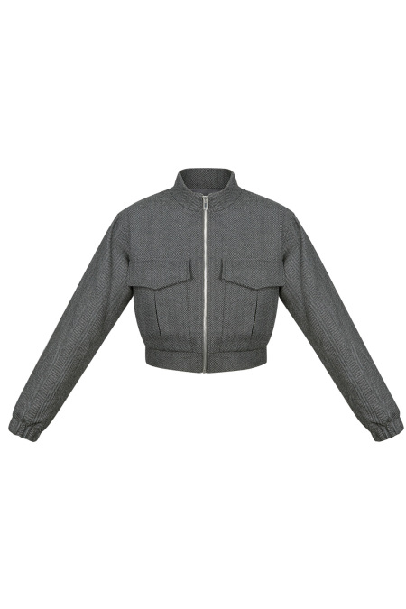 Veste Courte Femme en Polyester Style Utilitaire Fermeture Éclair Avant 2