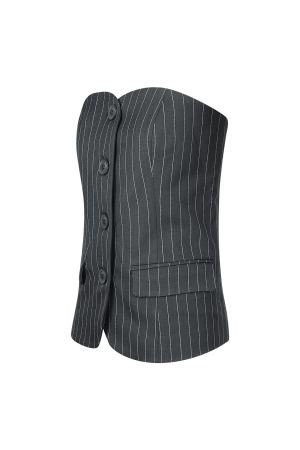 Polyester Haut Femme Sans Manches Rayures Design Formel h5 Image4