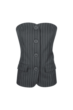 Polyester Haut Femme Sans Manches Rayures Design Formel h5 