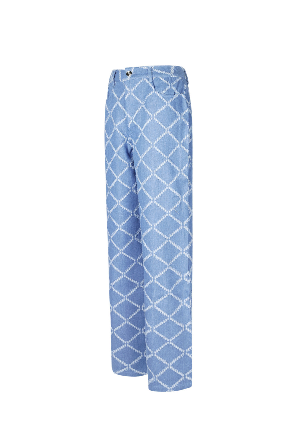Coton Tissé Pantalon Droit Femme Carreaux Casual h5Image4