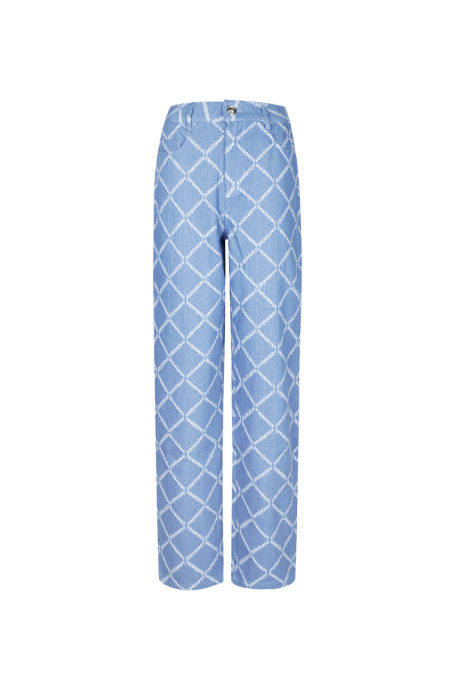 Coton Tissé Pantalon Droit Femme Carreaux Casual 2