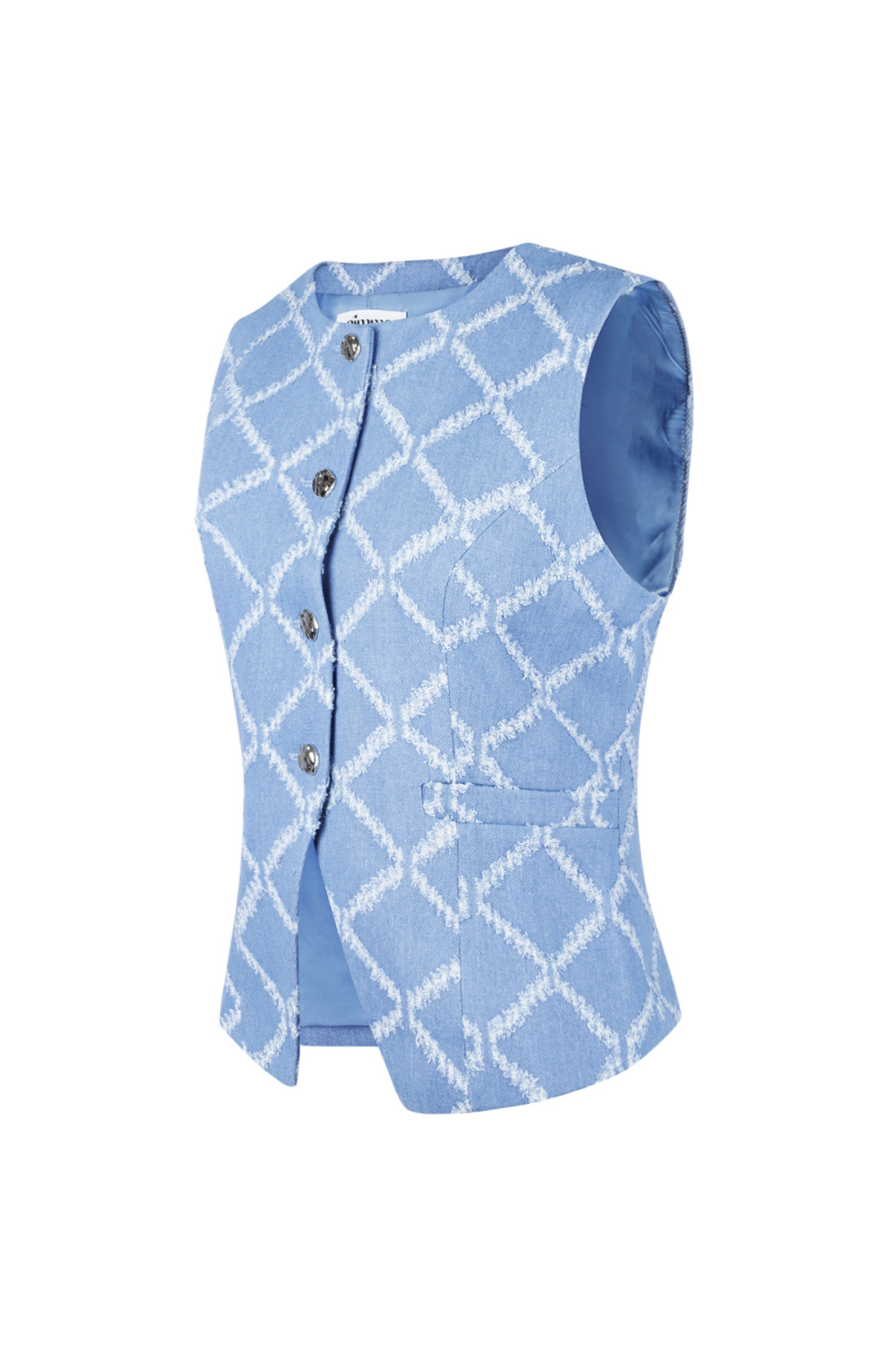 Coton Haut Sans Manches Femme Boutonné Motif Géométrique h5Image5