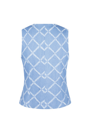 Coton Haut Sans Manches Femme Boutonné Motif Géométrique h5 Image6