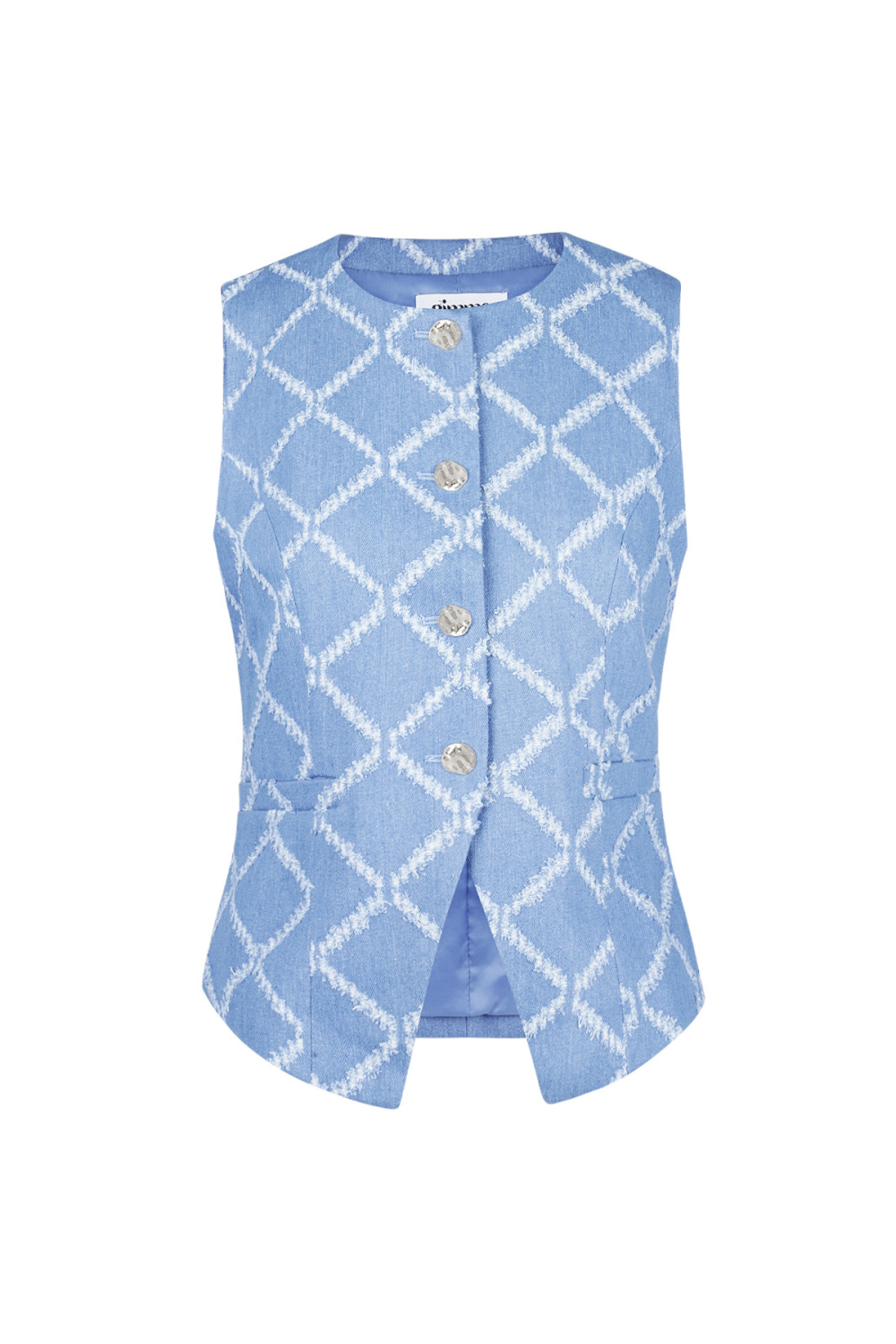 Coton Haut Sans Manches Femme Boutonné Motif Géométrique