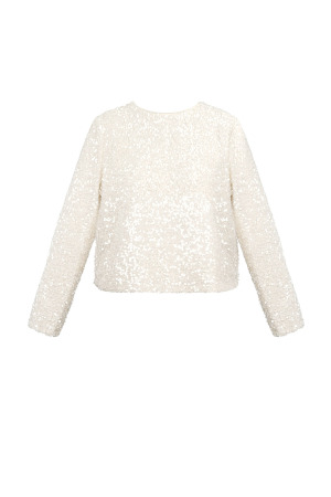 Top À Manches Longues En Polyester Court Avec Détail De Nœud h5 