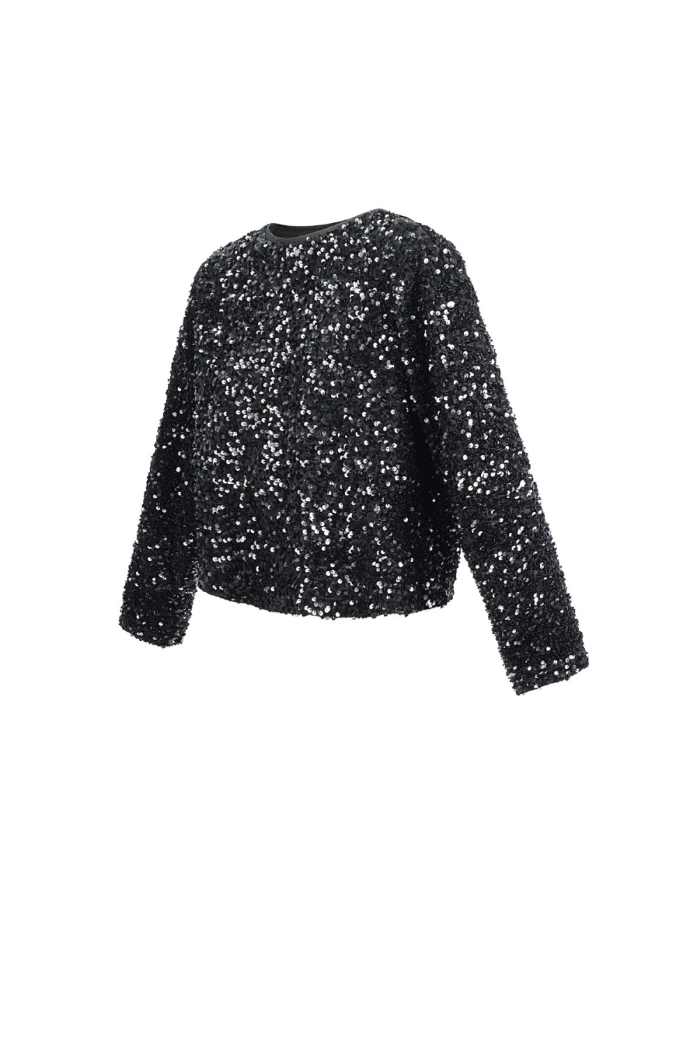 Top À Manches Longues En Polyester Court Avec Détail De Nœud Image10